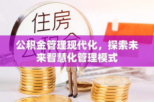 诏安公积金管理现代化，探索未来智慧化管理模式