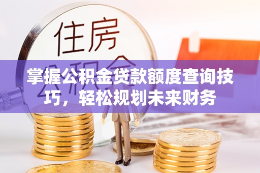 诏安掌握公积金贷款额度查询技巧，轻松规划未来财务